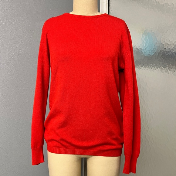 Brunello Cucinelli Sweaters - Vintage Brunello Cucinelli Italian Cashmere Wool and Silk Crew Neck Sweater Red
